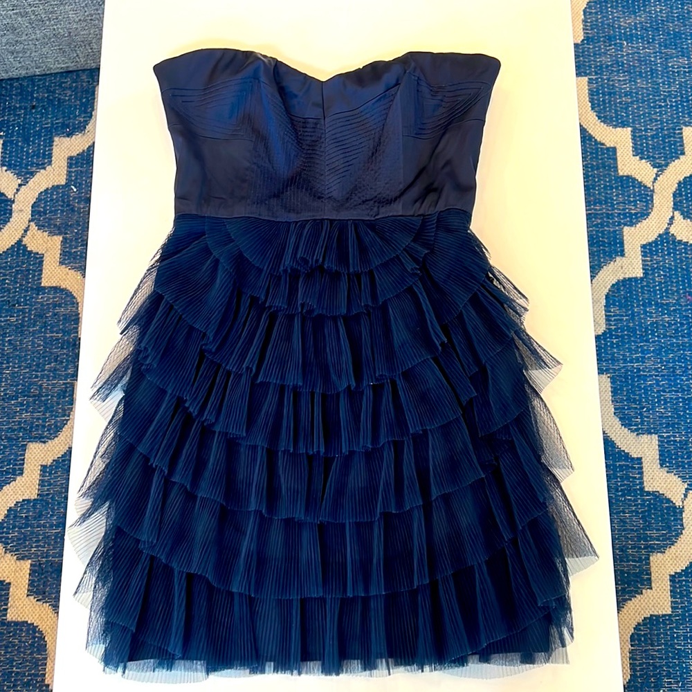 Navy Strapless Cocktail Dress